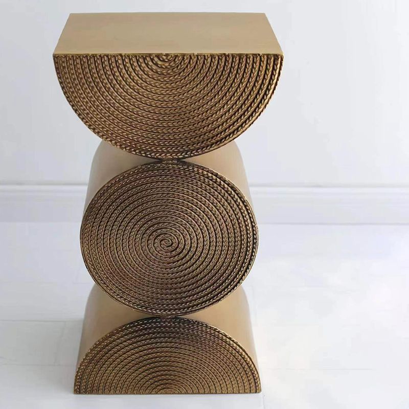 Unique Shape Side End Table Rustic Style 13.8" W x 9.8" D x 26" H in Brown