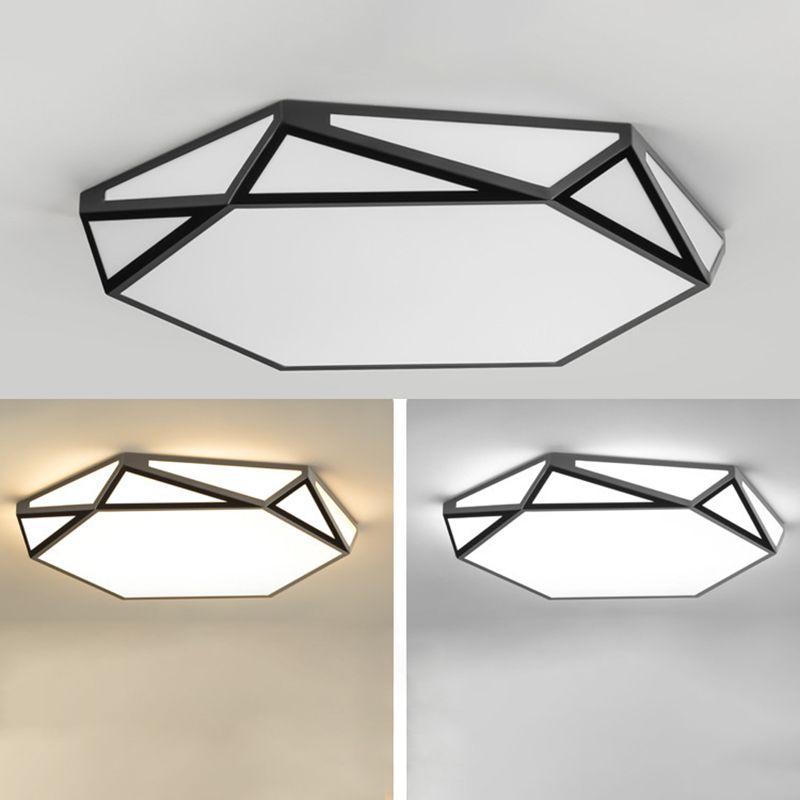 Minimalism Ceiling Light Fixture Geometry LED Flush Mount for Living Room