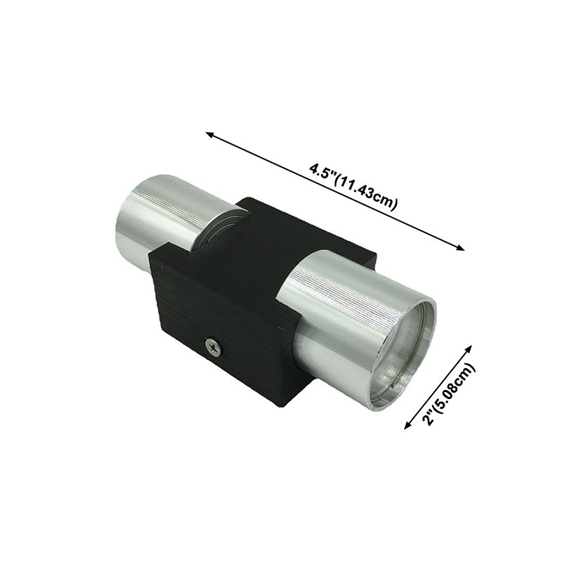 Half Cylinder Shade Wall Lighting Modern Style Metal 2 Lights Sconce Lamp in Chrome