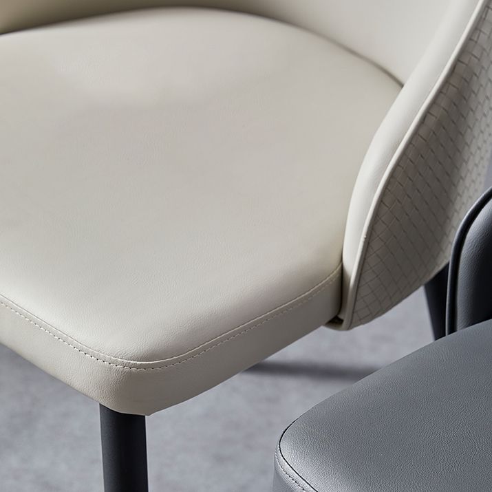 Contemporary Kitchen Dining Side Chair Leather Chair in Black Legs