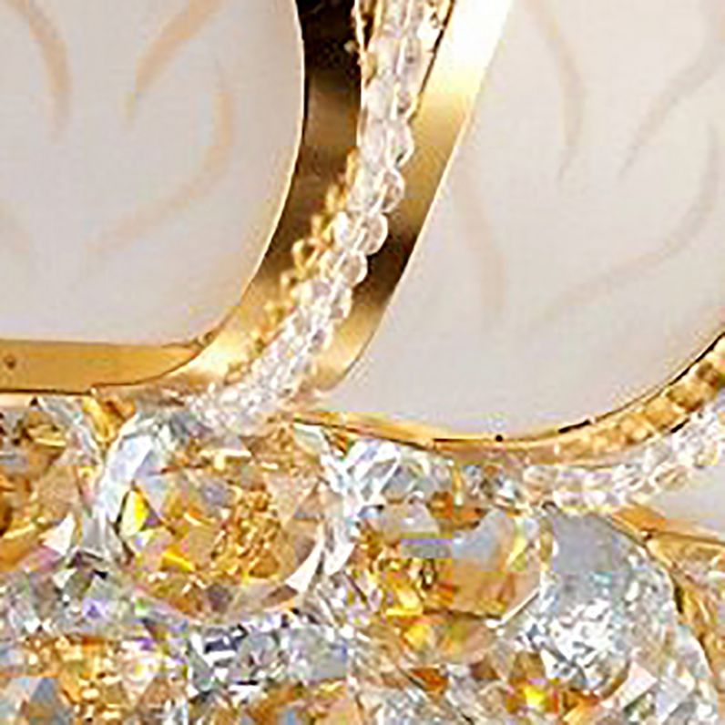 Crystal Gold Ceiling Light Fixture Floral Minimalist Ceiling Flush Mount