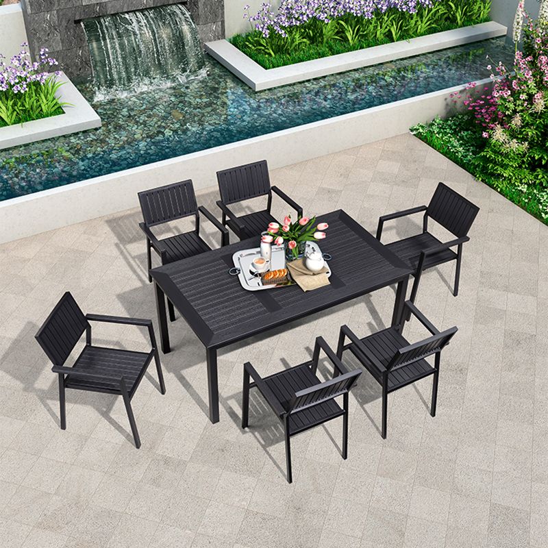 Industrial Metal Dining Armchair with Arm Patio Dining Chair