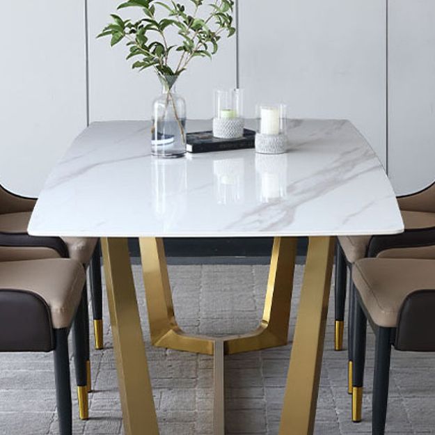 Contemporary 1/4/5/7 Pieces Furniture Sintered Stone Dining Table Set with Golden Base