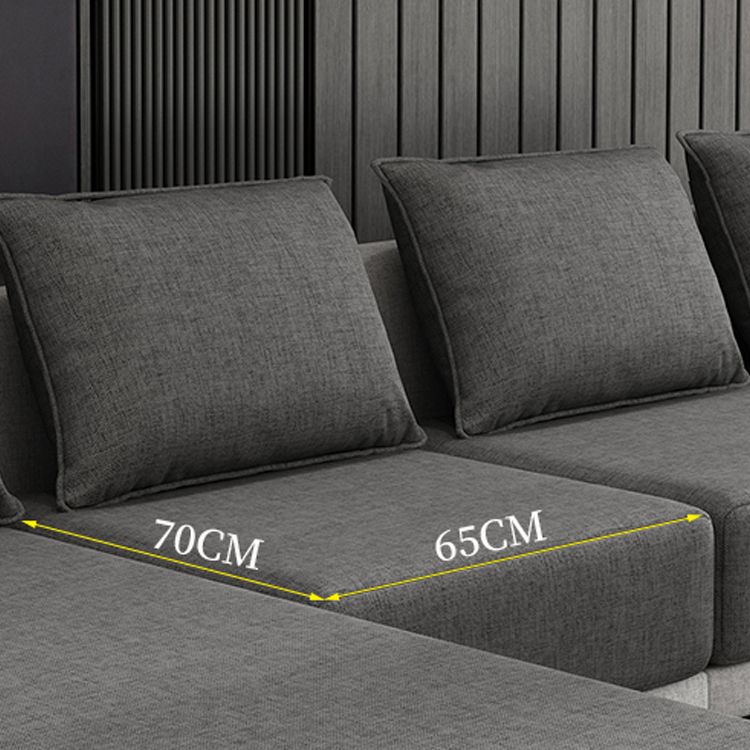 Contemporary Loose Back Removable Cushions Sofa with Reversible Chaise for Living Room