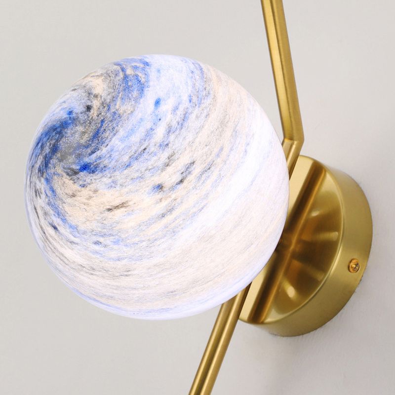 Modernist Wall Sconce Orb Glass Wall Light Fixture for Bedroom