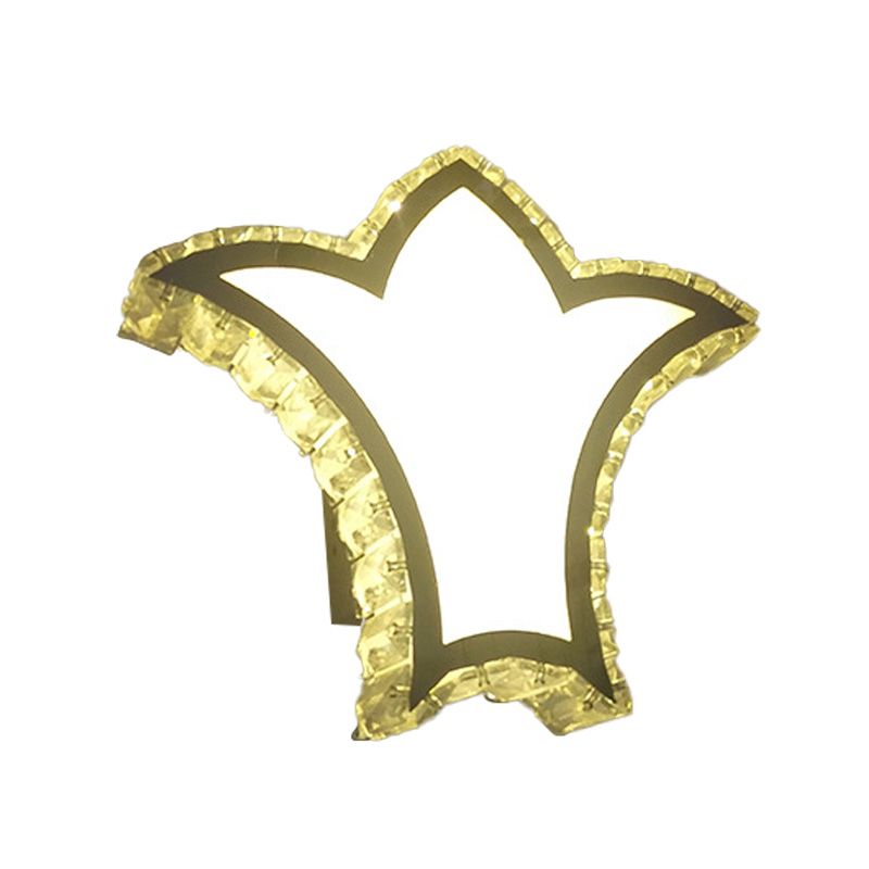 Crown Wall Light Sconce Modernist Clear K9 Crystal LED White Wall Lighting Fixture in White/Warm/2 Color Light