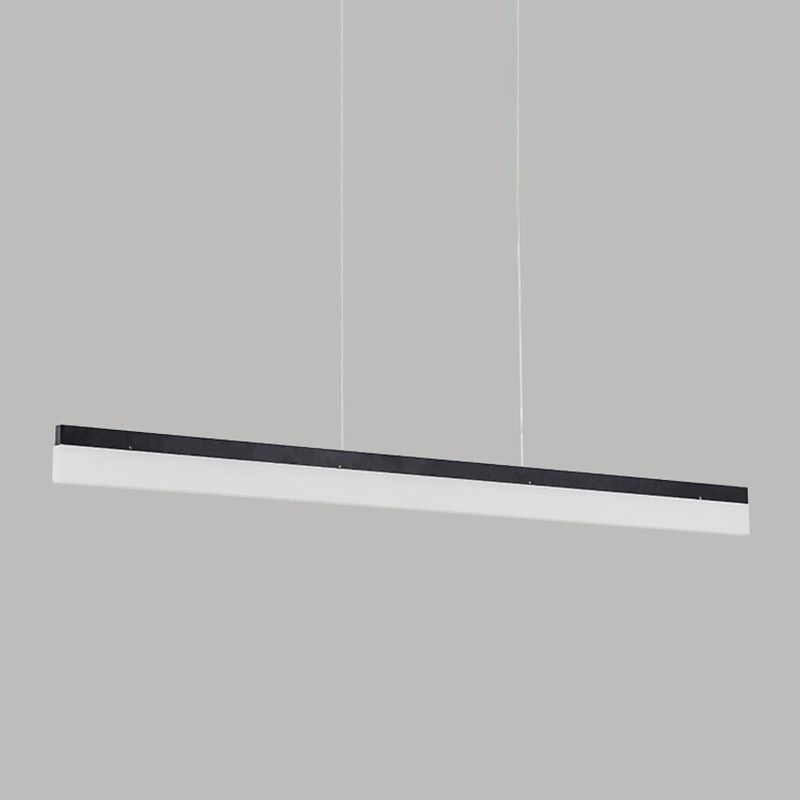 1 Light Linear Island Light Fixture Modernism Metal Island Pendant Lights in Black