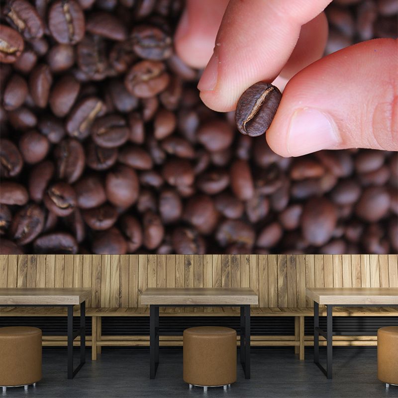 Coffee Beans Mural Wallpaper Coffee Shop Wall Decor, Moisture Resistant