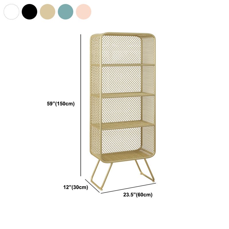 Light Luxury Metal Bookcase Shelf Closed Back Bookcase for Study Room