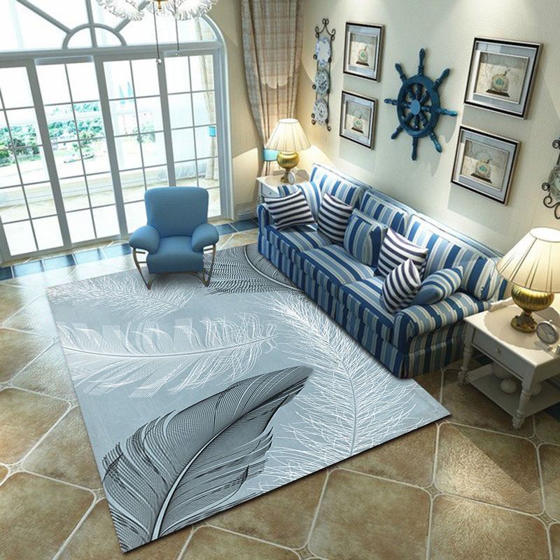 Light Gold Deer Rug Polyester Modern Rug Washable Rug for Living Room
