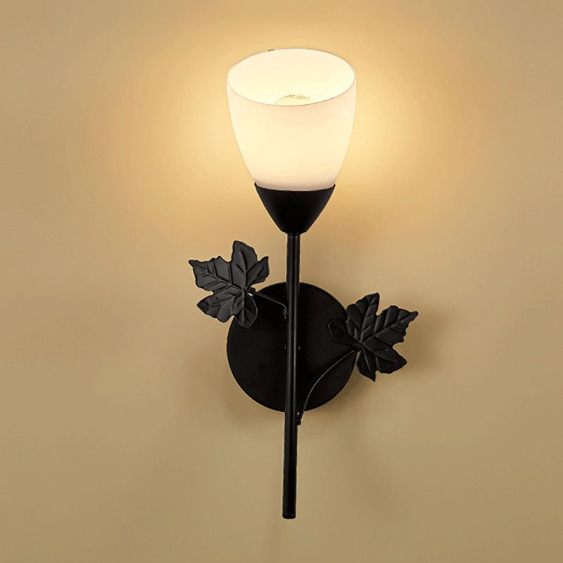 Contemporary Wall Sconce Flower Sconce Lighting with Glass for Bedroom