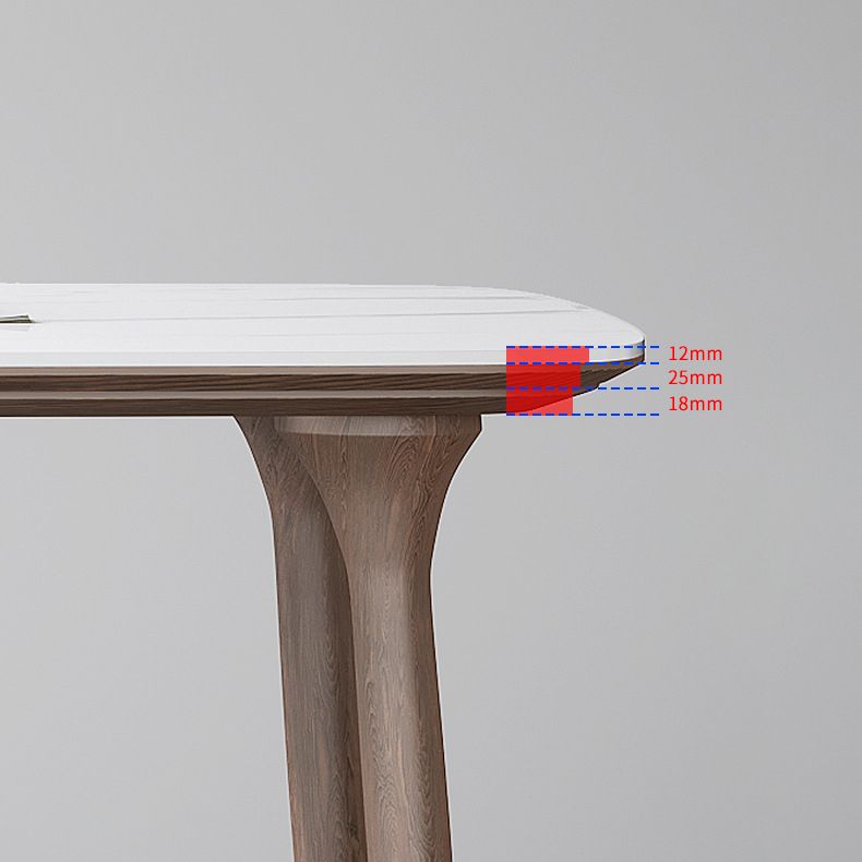 Modern Sintered Stone Top Dining Set Rectangle 1/3/4/5/7 Pieces wooden Table Set