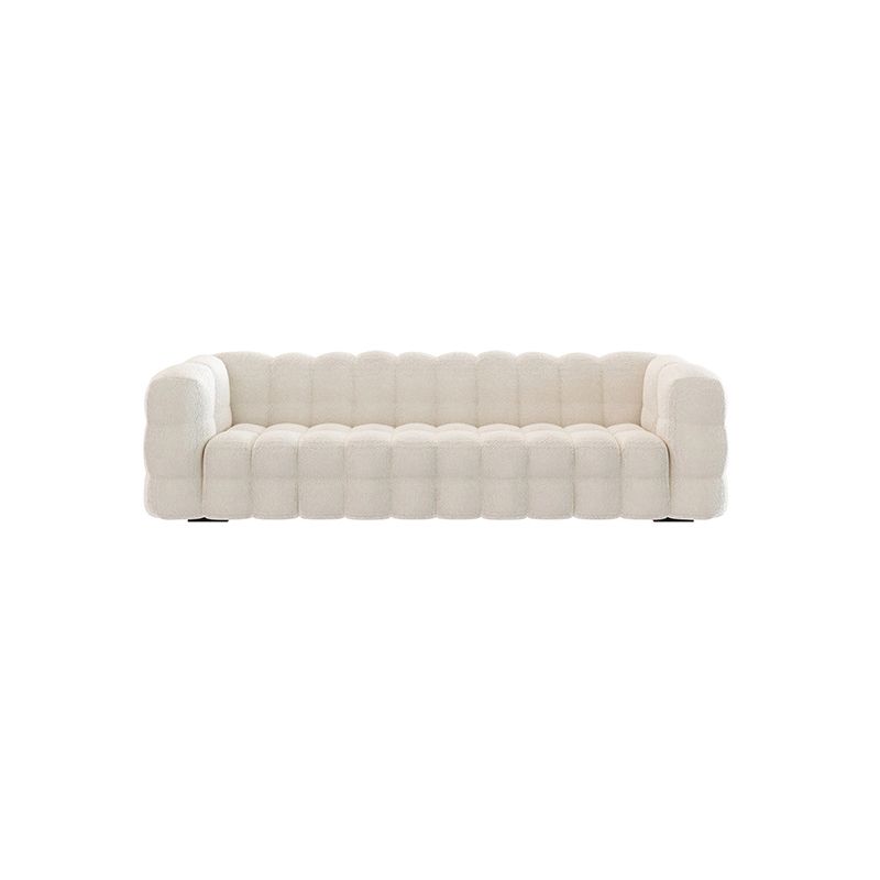 White Biscuit Back Sofa Stain Resistant Modern Tuxedo Arm Sofa