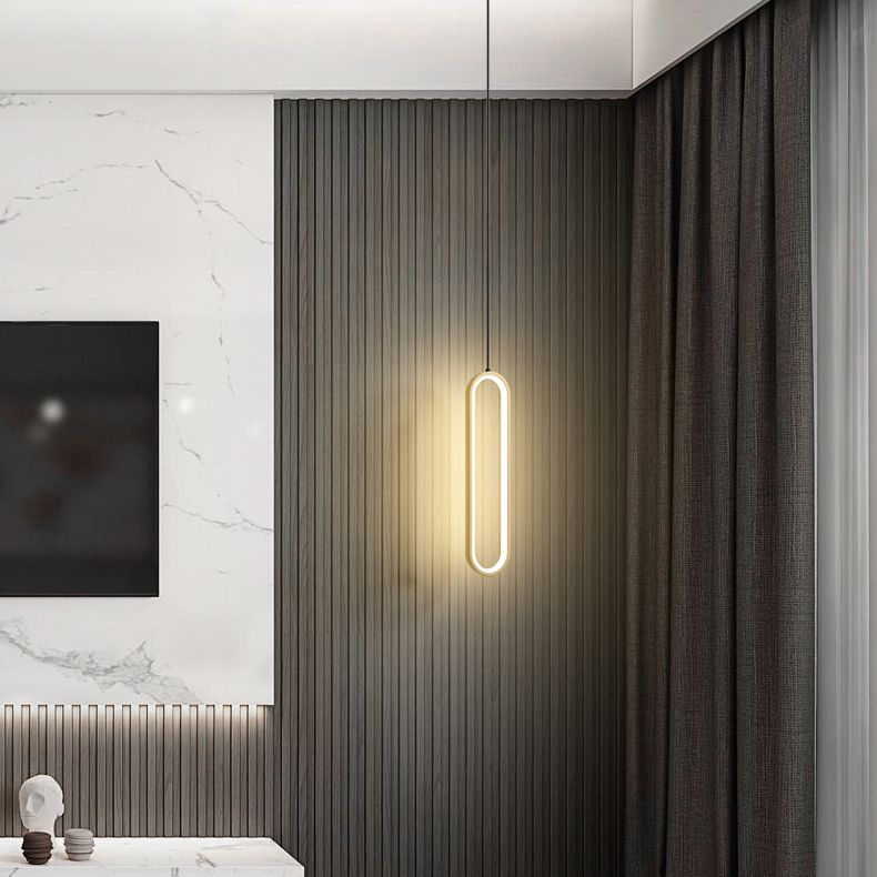 Aluminium LED Linear Pendant Light in Modern Concise Style Silica Gel Chandelier for Living Room