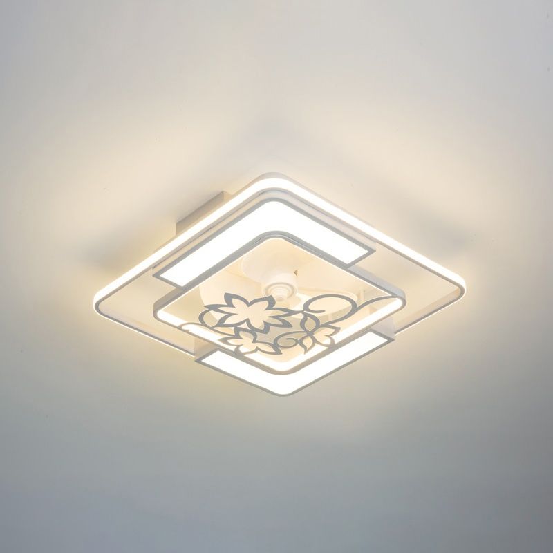Lampada per ventola a soffitto moderna Nordic Acrilico da letto da letto Soggiorno semifulò la luce del soffitto