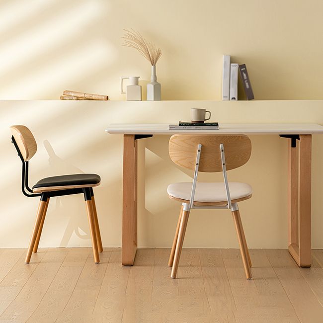 Modern Style Kitchen Chair Dining Armless Chairs with Wooden Legs