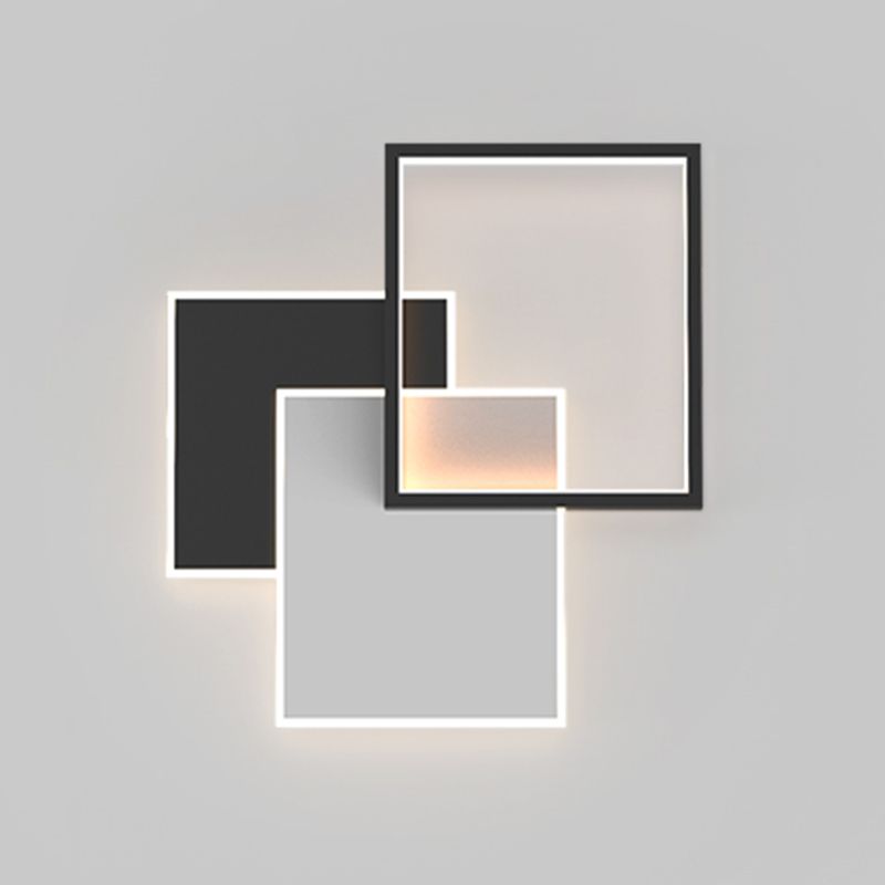 Zwart eigentijdse metalen LED-wand gemonteerd verlichting 1-licht wandkandelaar voor slaapkamer