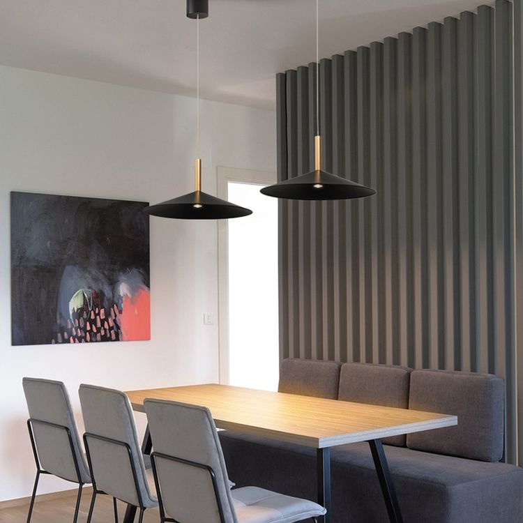 Cone Shape Hanging Lighting Postmodern Style Metal 1 Light Pendant Lamp for Bedside