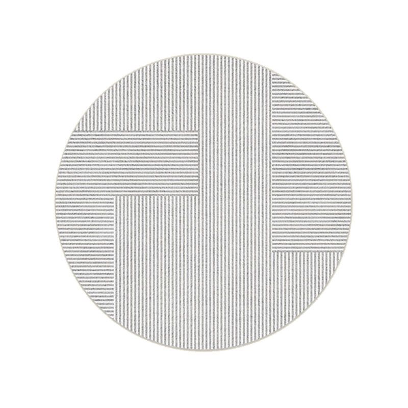 Beige Modern Area Rug Stripe Pattern Polyester Area Carpet Non-Slip Backing Rug for Living Room