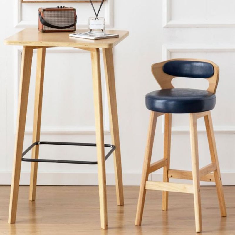 Modern Style Square Solid Wood Footrest Top Bar Dining Table for Home