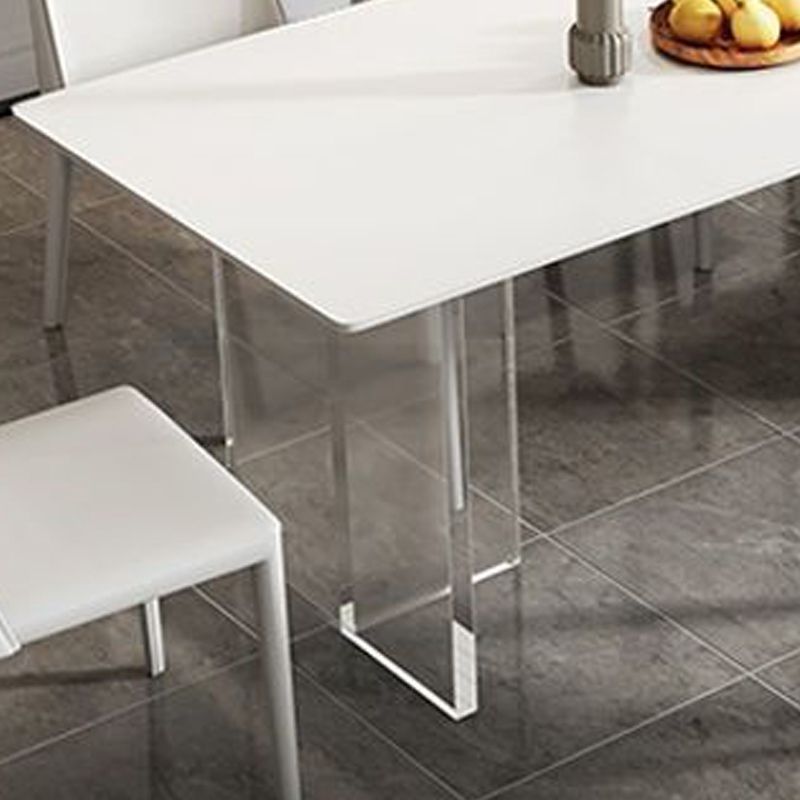 Modern Sintered Stone Top Dining Table Rectangle Table with Plastic Base