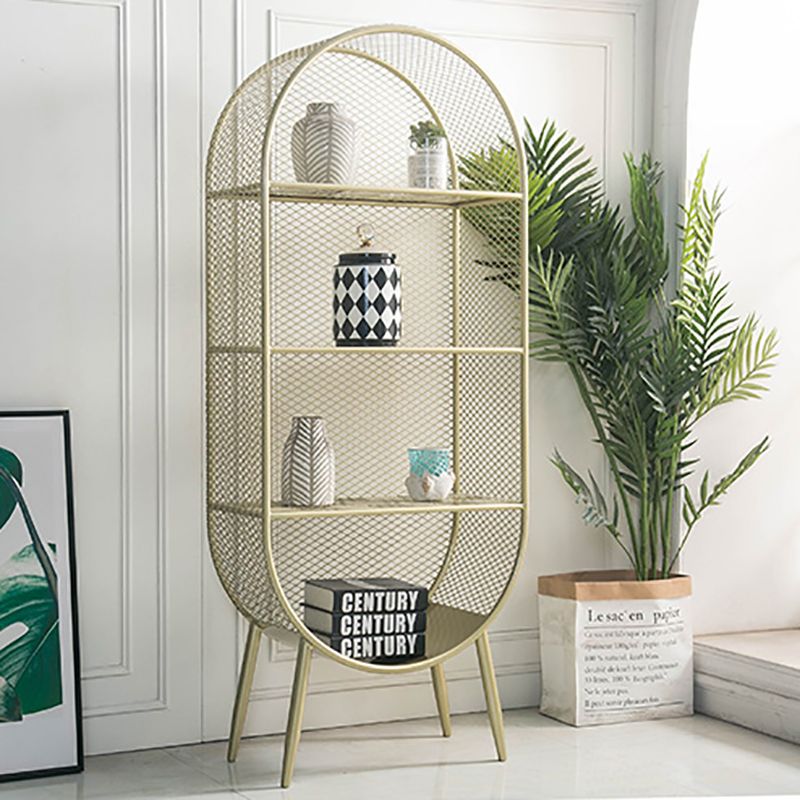 Glam Metal Bookshelf Standard Book Shelf for Home Office 11.8" Wide