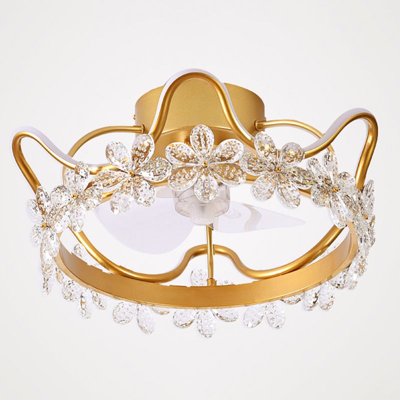 2 Light Ceiling Fan Lighting Modern Style Metal Ceiling Fan Light for Children's Room