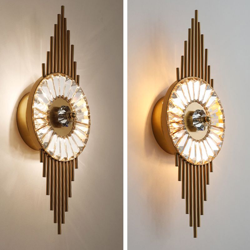 Modern Style Wall Lamp Metal 1 Light Sconces in Gold for Bedroom