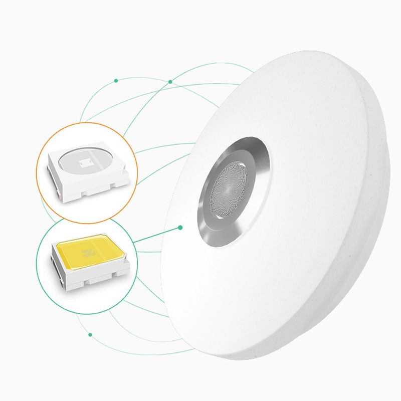 Plafonnier intelligent de forme ronde en acrylique moderne à 1 lumière pour chambre d'étude