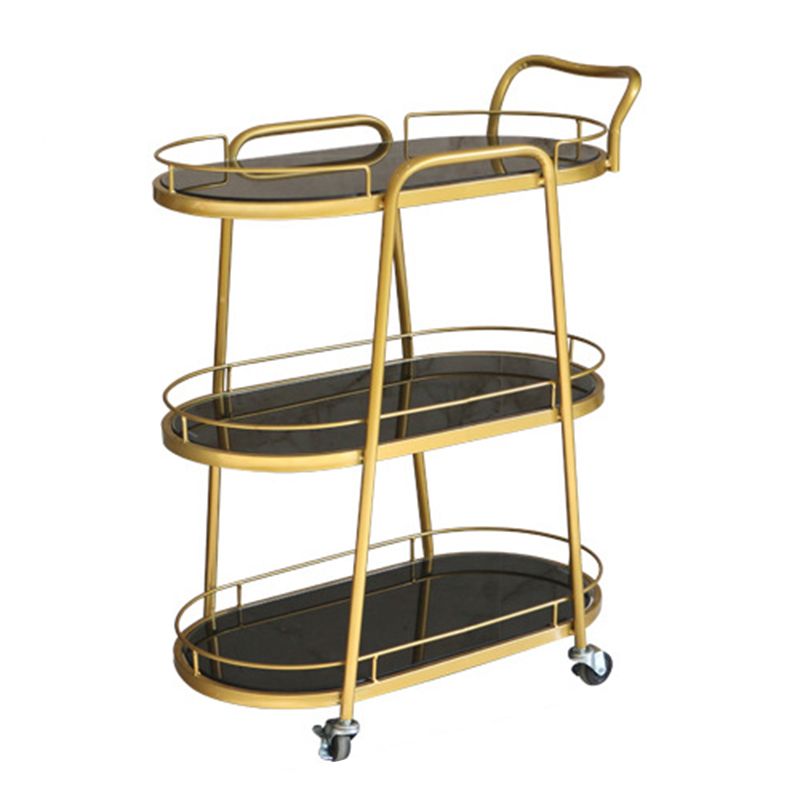 26.77"W Rolling Contemporary Prep Table Metal Prep Table for Home Use