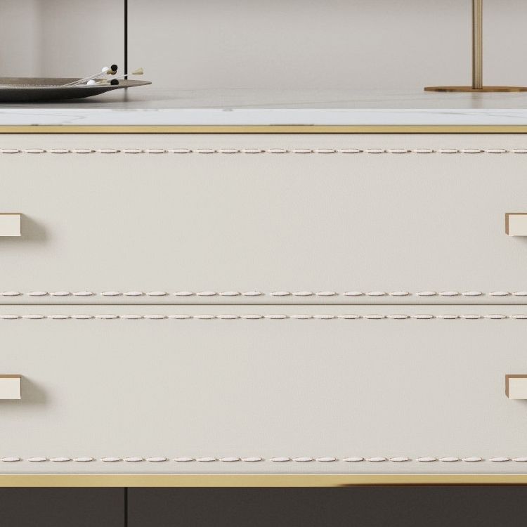 Glam Beige Makeup Dressing Table Stool Set Slate Top Vanity Tables