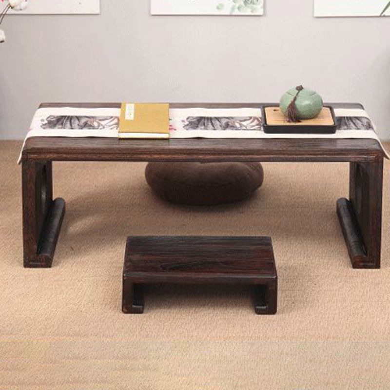 Natural/Brown Rectangular Coffee Table 11.81" High Wooden Cocktail Table