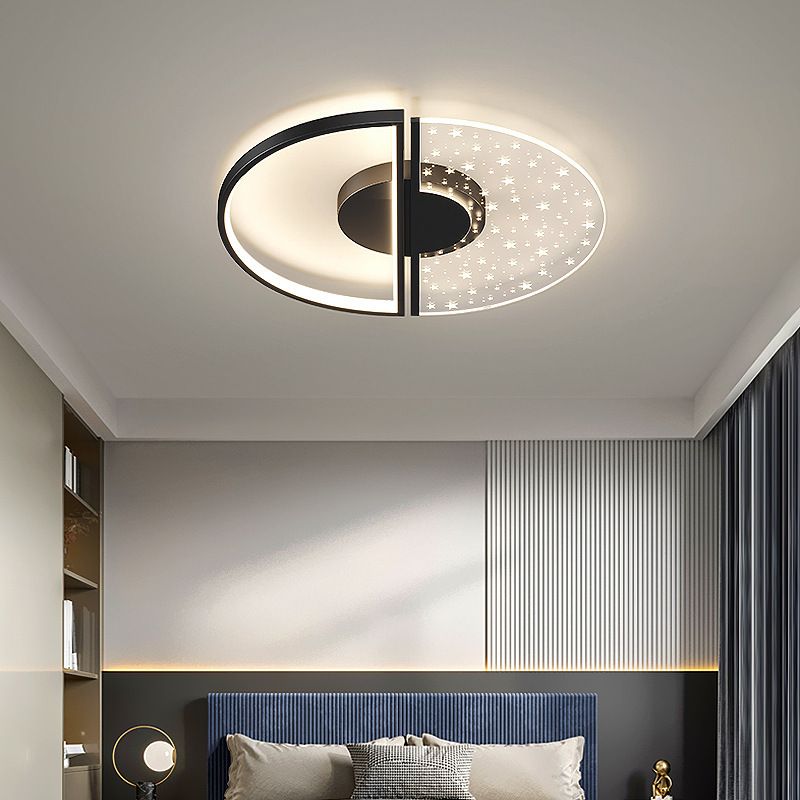 Cirkelvormige plafondlamp in Scandinavische stijl, metalen LED-slaapkamer, plafondgemonteerde lichtarmatuur