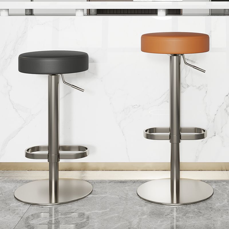 Industrial Leather Bar Stool Backless Counter Stool for Bristol