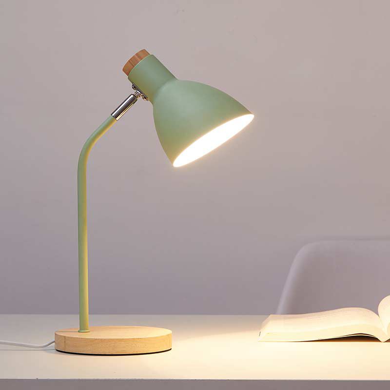 Rotatable Dorm Room Table Lamp Metallic 1 Bulb Nordic Nightstand Light