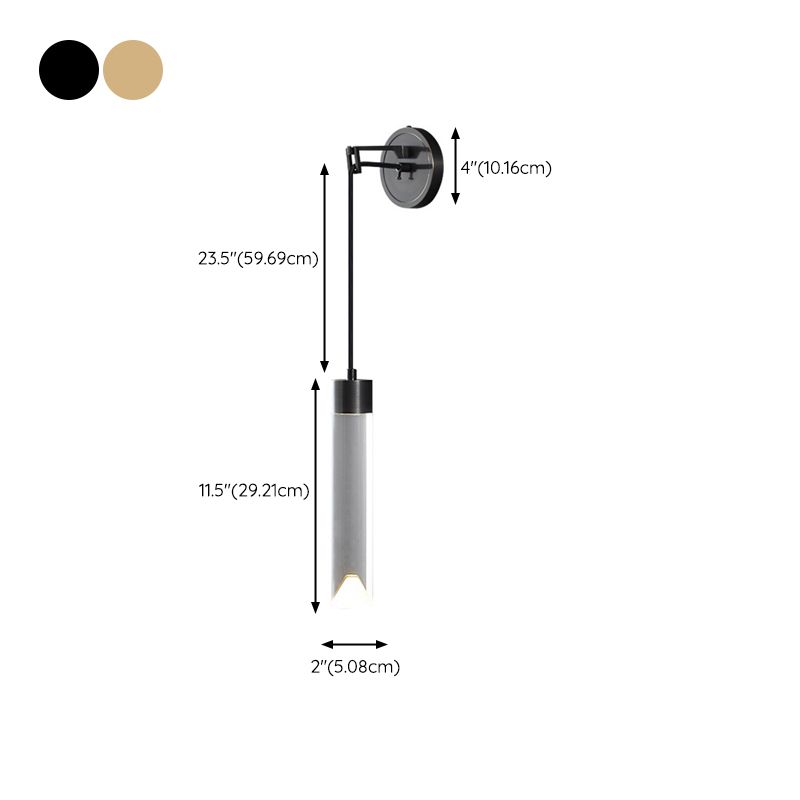 Contemporary Wall Sconce Cylinder Crystal Sconce Lighting for Bedroom