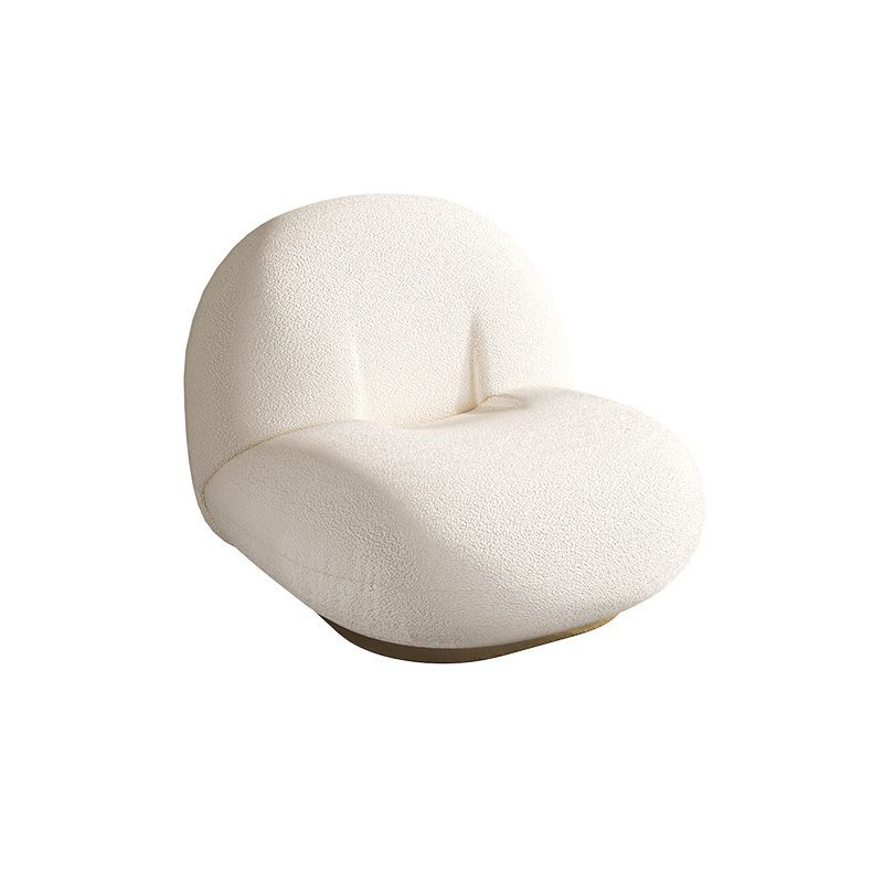 White Contemporary Tight Back Sofa Fabric Sloped Arm Curved Sofa