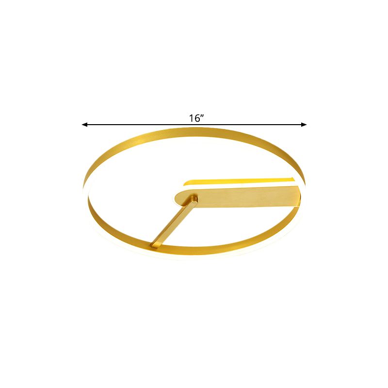 Lámpara LED de montaje empotrado Simplicity, redonda dorada, empotrada en el techo con pantalla metálica en luz blanca/cálida, 16"/19,5" de ancho