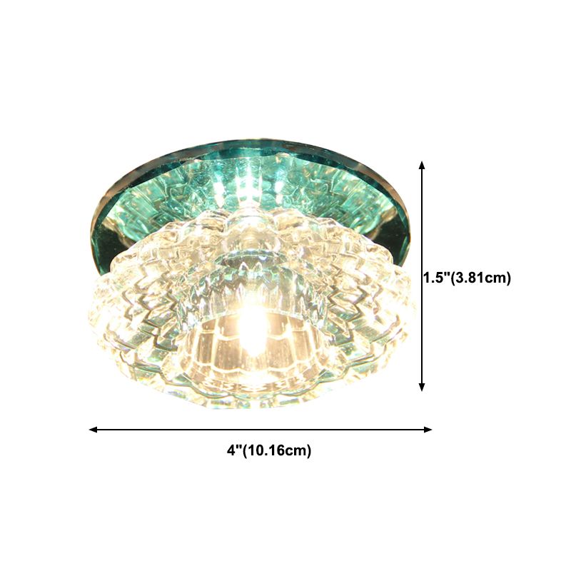 Round Shape Ceiling Lamp Modern Stainless Steel Flush Mount with Hole 2-3.5'' Dia for Hall
