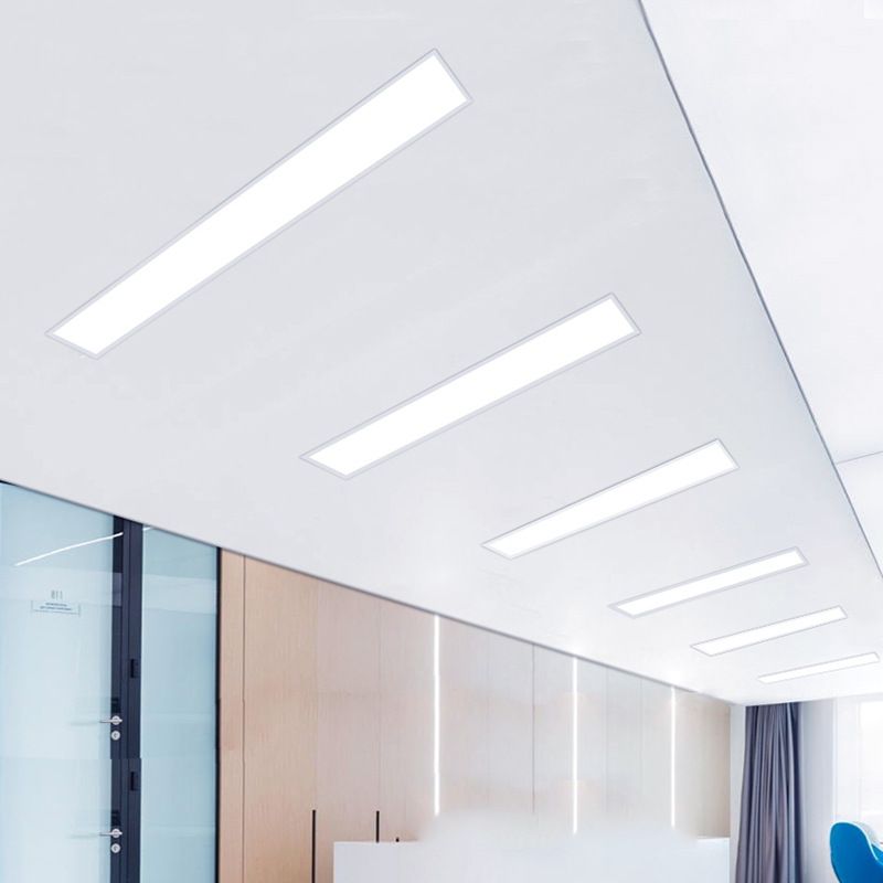 Rectangle Shape LED Ceiling Lamp Modern Iron 1 Light Flush Mount for Office Mall