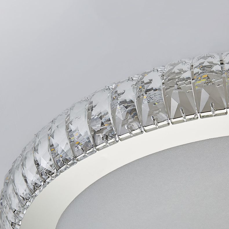 Circular Flush Mount Lighting Modern Crystal 1 Light Flush Light Fixture
