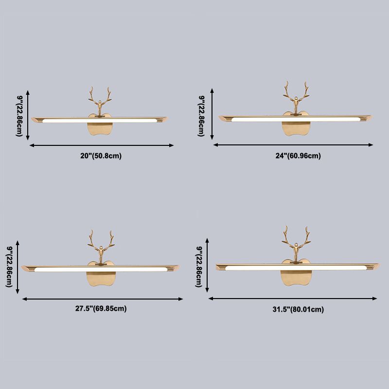 Elegante illuminazione di corna postmoderne con metallo e acrilico per lavaggio per il bagno