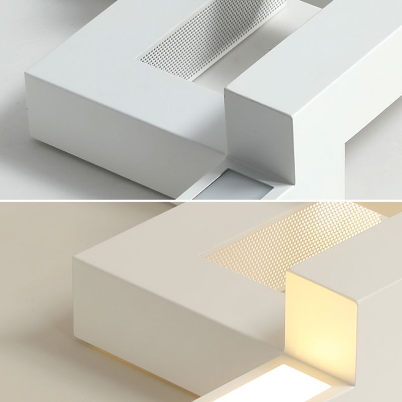 Luminaire de plafond encastré carré contemporain en métal pour salon