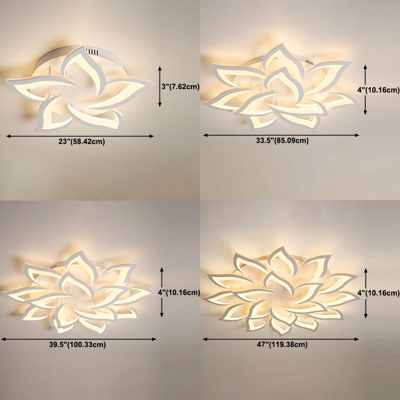Plafonnier LED en acrylique en forme de fleur, luminaire de plafond Simple pour le salon