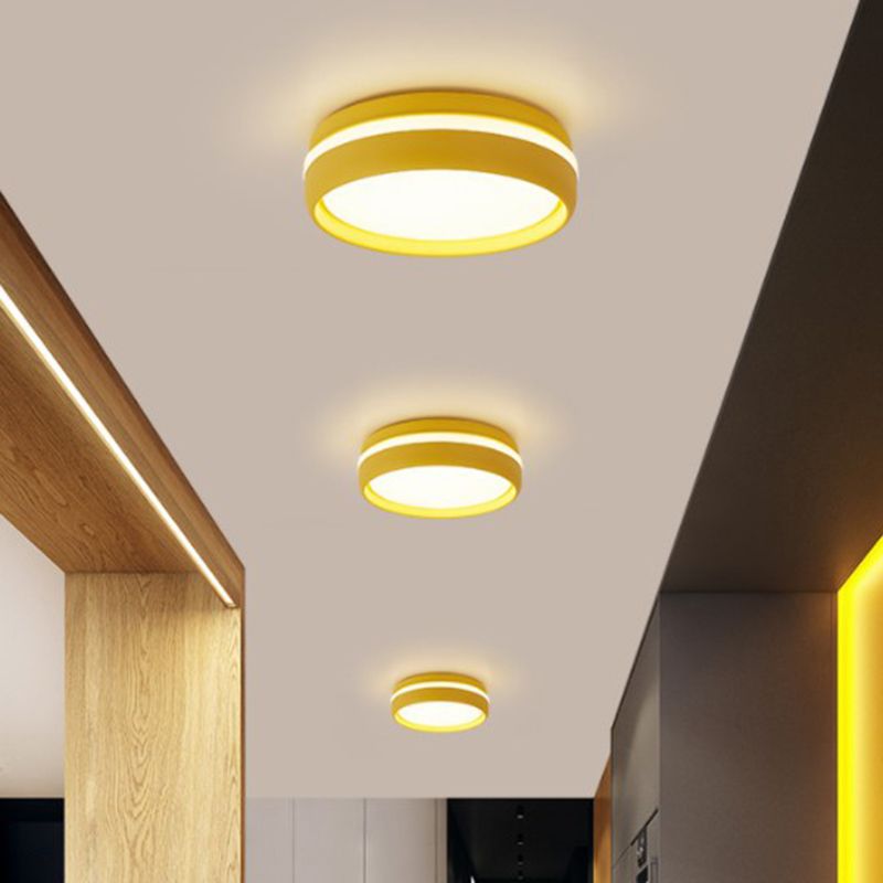 Iluminación de techo empotrada LED redonda minimalista metálica para jardín de infantes