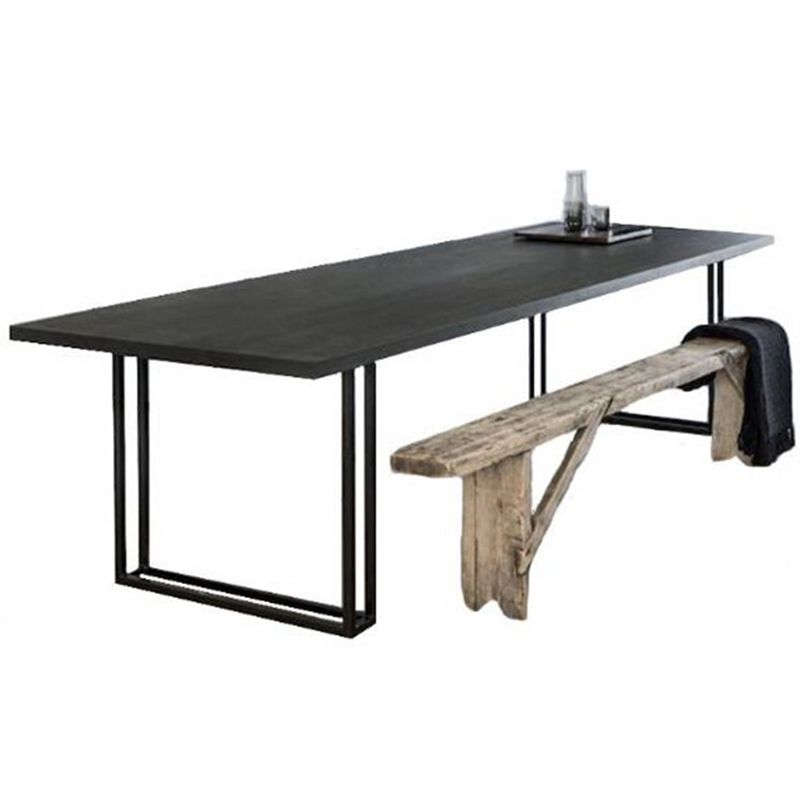 Wood Dining Table Traditional Luxury Rectangle Table with Sled Base