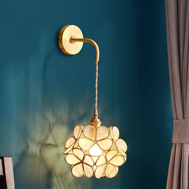 Amplia de pared en forma de globo de vidrio con marco de estrella creativo estilo moderno 1 apliques de luz