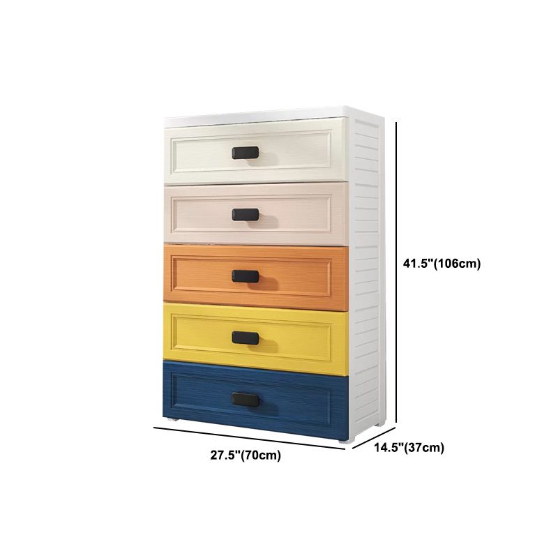 Modern Style Non-Hanging Armoire Plastic Home Storage Cabinet with Drawers