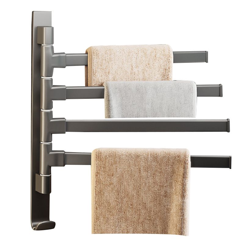 Contemporary Gray Bathroom Accessory Set Aluminum Towel Bar