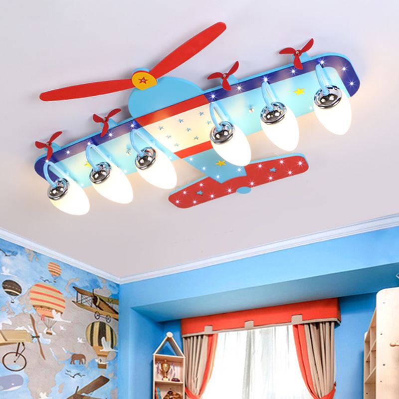 Airplane Shape Flush Mount Light Kindergarten Children Room Ceiling Light